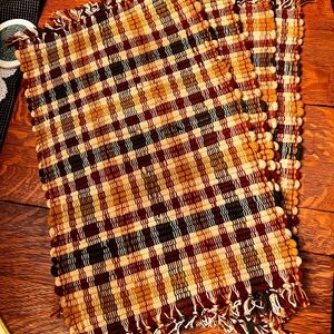 Set of 4 Placemats Handwoven Plaid  - Multi-Color